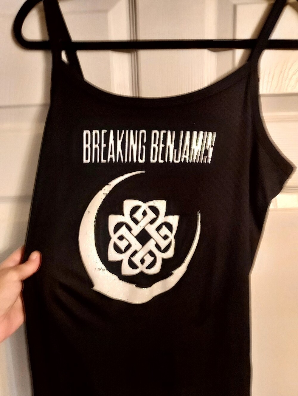 Breaking benjamin tank top white glitter moon Breaking benjamin shirt